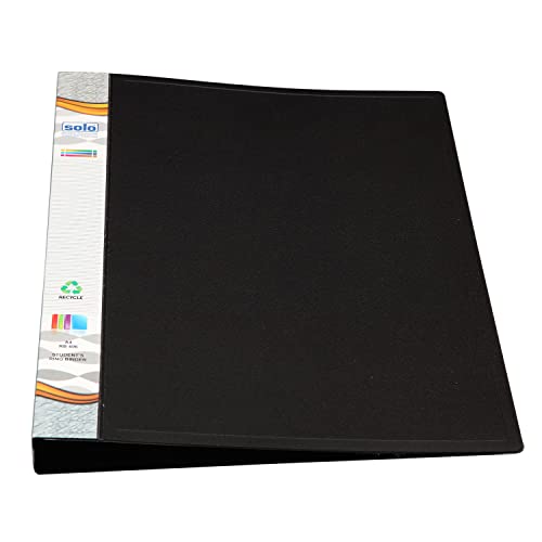 Image of Solo 2-D A4 Ring Binder File Folder - Pack of 2| Office Document Organizer with Inside Pocket, Presentation Display Plastic File for Certificates, Portfolio, Papers & Projects