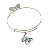 Alex and Ani Turquoise Filigree Butterfly Charm Bangle