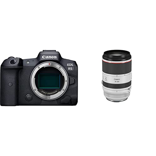 Image of Canon EOS R5 Full-Frame Mirrorless Camera - 8K Video, 45 Megapixel Full-Frame CMOS Sensor, DIGIC X Image Processor, Up to 12 fps Mechanical Shutter (Body Only) andCanon RF 70-200mm F2.8 L is USM Lens