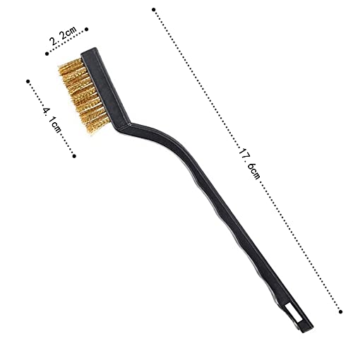 TOTONY Mini Drahtbürsten Set 3-teilig Hand Drahtbürste Klein Edelstahl Messing Bürste Stahlbürste Metallbürste zur Reinigung Schmutz Schlacken Rost