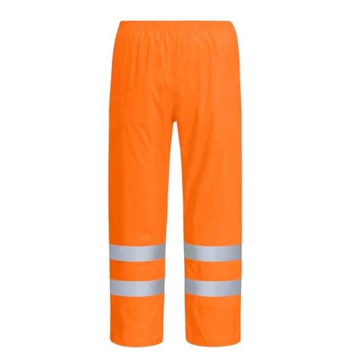 AUYAO Pantalon de Pluie Réfléchissant Homme, Pantalon Imperméable Haute Visibilité, Taille 185, Couleur Orange