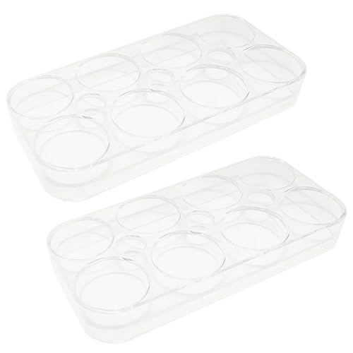 Egg Holder, 2 Pack Fridge Egg Tray for Kitchen Organization, Durable PP Plastic Egg Storage Rack, Compact Design for Refrigerator or Countertop Use, 17.5 X 8.5 X 2.2 Cm