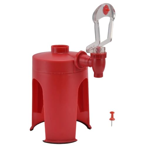 MOPFOL Mini Portable Soda Maker for Home & Travel – Inverted One-Click Dispenser, Compact Red Plastic Drink Fountain for Water and Beverages