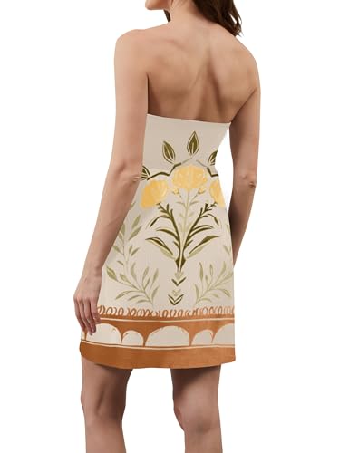 TERIVEEK Women Strapless Tube Mini Dress Summer Casual Boho Floral Print Sleeveless Backless Going Out Beach Short Dress — view 2