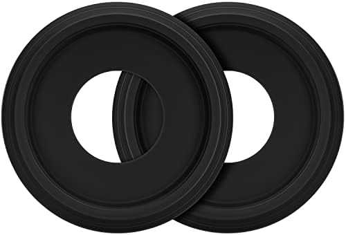 Canomo 2 Packs Molded Polyurethane Ceiling Medallion Chandelier Medallion for Light Fixtures and Ceiling Fans, 10"OD x 4"ID, Matte Black
