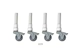 3” Deluxe Replacement Shower Chair Wheels – Set of 4 Locking Rubber Casters (Smooth Stem) for Rolling & Commode Chairs – Fits Fields Outdoor Supplies RL-1
