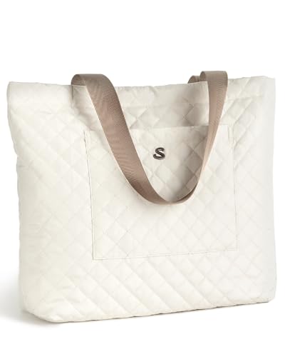 Image of SATINSAINT Large Tote Travel Bag for Women, Lightweight Quilted Carry-All Shoppers Tote for Travel, Work, Gym and Casual Use