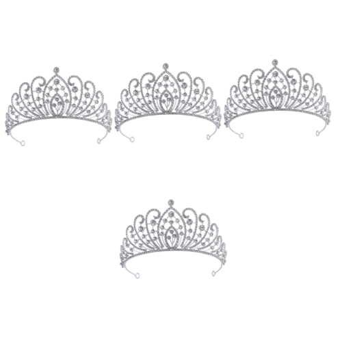 Couronne mariage argenté baroque VICASKY (4 pièces) diadème mariée et filles élégant