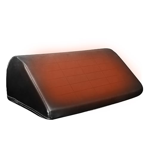 OLYDON Beheizte Fußstütze Schreibtisch - weich Memory Foam Fußablage mit Lederbezug -...