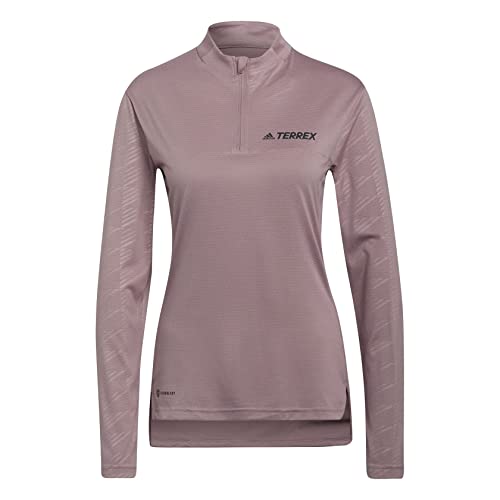 T-Shirt à Manches Longues Femme adidas W MT Half Zi pour Randonnée
