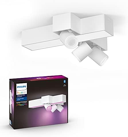 Philips Hue Centris White and Colour Ambiance Smart Ceiling Bar Light, 3X SpotLights [GU10 Spot] with Bluetooth, Black. Works with Alexa, Google Assistant and Apple HomeKit.