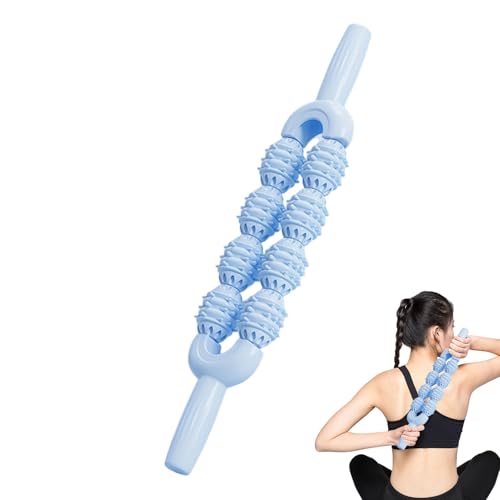 Rouleau Massant,Rouleau Massant Tissus Profonds,Bâton Double Rangée pour Bras Corps Jambes Crampes Gym - Yoga Voyage Bureau Fitness Tightness Shins Cuisses Exercice
