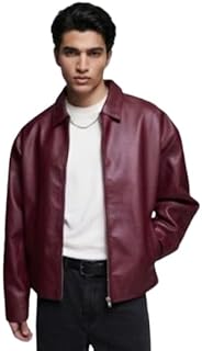 URBAN SKULL Faux Leather Oversized Coach Jacket for Men | Premium Streetwear Outerwear for Winter, Travel, Parties | Class... Price In India