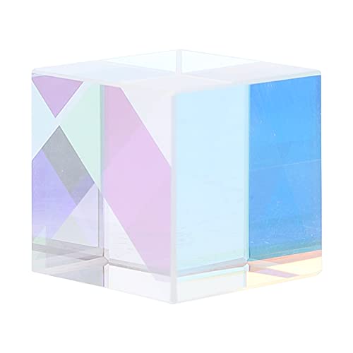 KALLORY 1Pc Square Optical Prism Tabletop Decoration Crystal Ornament for Home Decor Present Creates Rainbow Effects for Physics Enthusiasts