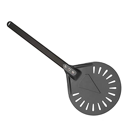 Pizzaschep, Pizzadraaischil, Hard Geanodiseerd Aluminium Geperforeerde Pizzaschil Antisliphandvat Voor Compacte Opslag… - Afbeelding 3