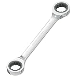 Skweawert Double Box End Ratcheting Wrench 8mm x 10mm Metric 72 Teeth 12 Point Ratchet Gear Spanner Tools, Heat-Treated CR-V