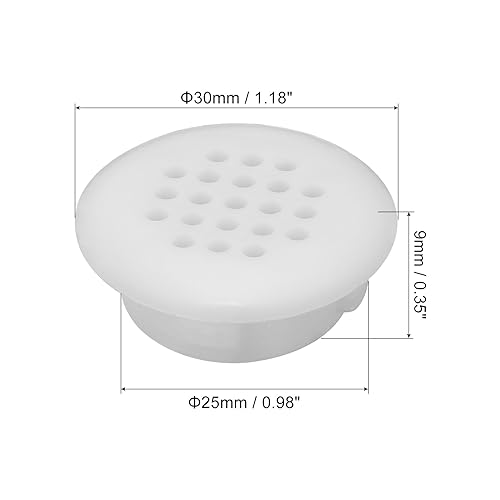 uxcell 25mm(1") Circular Soffit Vent, 16pcs Plastic Circular Air Vents Round Mesh Hole Louver for Kitchen Bathroom Cabinet - Image 2