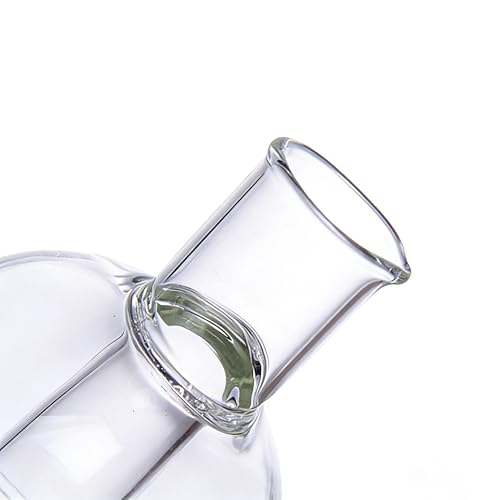 ELETON 2 in 1 Glass Oil and Vinegar Bottle – Borosilicate Cruet with Triple-Bubble Inner Chamber, Dual Dispenser for Olive Oil & Balsamic, Cork Stopper - Thumbnail 7
