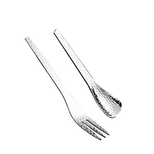 Conjunto de garfos pequenos e colheres de sobremesa em aço inoxidável, em caixa de presente, salada, sobremesa, café, coquetel, expresso, acessórios de cozinha, talheres para casamentos e festas