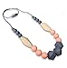 ReignDrop Baby Teething Necklace For Mom, Silicone Baby Teether Necklace For Teething Pain Relief In Babies and Toddlers, Light Weight, Stylish Chewable Necklace For Boys and Girls (Grey,Peach,Ivory)