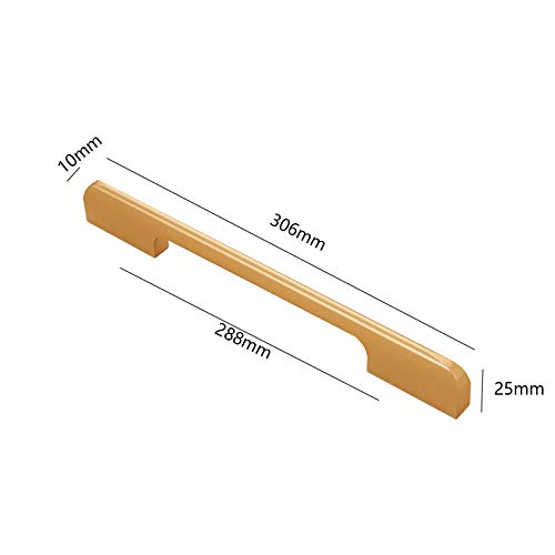 MACHSWON 5Pcs Cabinet Handle Gold Door Knob Straight Handle Drawer Cupboard Wardrobe Kitchen Windows Pulls Handles 306mm Length (Hole Centers 288mm) - Image 2