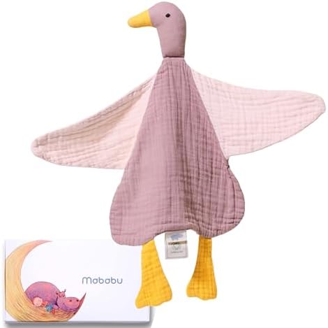 Mababu Schmusetuch Baby Musselin – Bio-Baumwolle & Oeko-TEX® – Kuscheltier Ente – Geschenk zur Geburt, 4-lagig, extra weich, für Neugeborene, Jungen & Mädchen, waschbar, als Schnuf