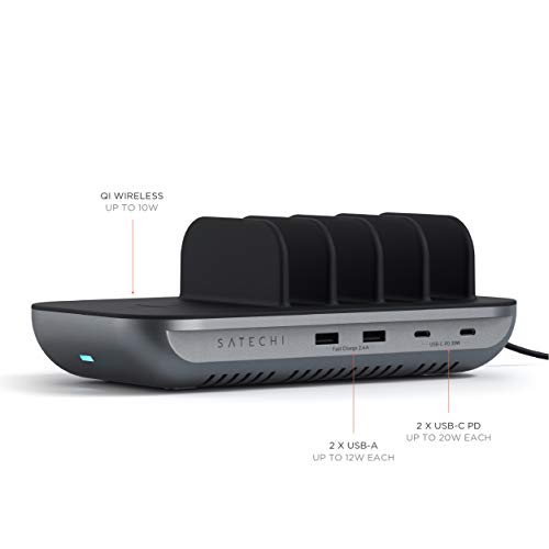 Image of Satechi Multi Device Charging Station with Wireless Charging - for iPad Air /Pro, MacBook Air /Pro /Neo, iPhone 17 to 12 Series, AirPods, Apple Watch, and More