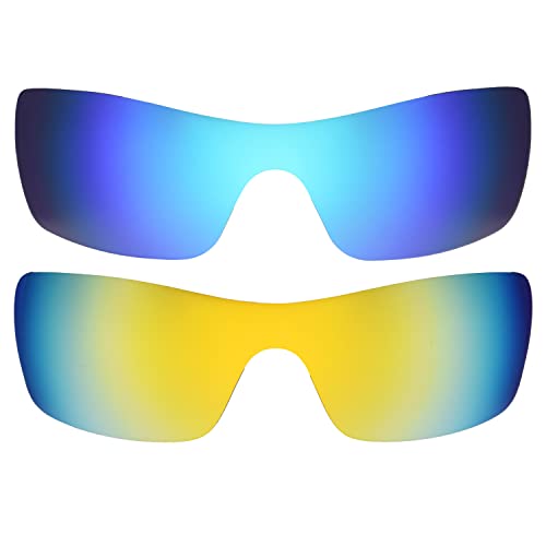 Lentes de repuesto para Oakley Batwolf en color azul y oro de 24 quilates talla única