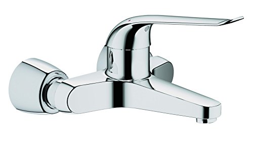 GROHE Euroeco Special - Einhand-Waschtischbatterie (Wandmontage, mit Temperaturbegrenzer, Hebellänge 170 mm), chrom, 32779000