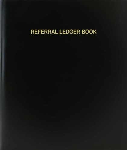 BookFactory Referral Ledger Book - 120 Page, 8.5''x11'', Black Hardbound (XLog-120-7CS-A-L-Black(Referral Ledger Book))