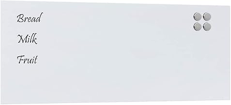 vidaXL Magnetic Board Wall Mounted 100 x 40 cm Tempered Glass White