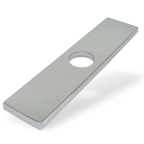 Murtenze 10 Inch Sink Faucet Hole Cover Deck Plate, Chrome 1 or 3 Hole Long Rectangle Cover Stainless Steel Faucet Plate for Bathroom Kitchen Vanity Sink