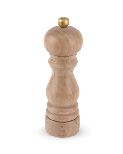 PEUGEOT - Salzmühle Paris u‘Select 18 cm - 6 voreingestellte Mahlgrade - Innovatives Zirlion-Mahlwerk für pulverfeines Salz - Aus PEFC-zertifiziertem Holz - Französisches Know-how - Naturfarben