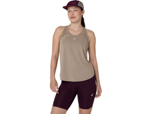 ASICS Women's Road Tank Running Apparel, L, Greige