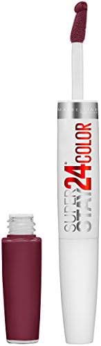 Maybelline Super Stay 24, 2-Step Liquid Lipstick Makeup, Long Lasting Highly Pigmented Color with Moisturizing Balm, Merlot Armour, Red, 1 Count
