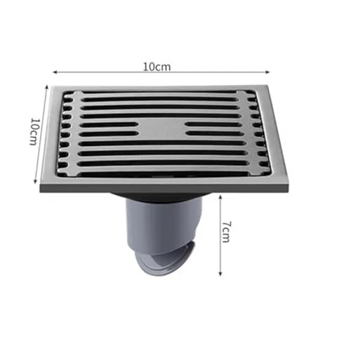 Drain de sol carré pour machine à laver et douche bonde noire anti-odeur