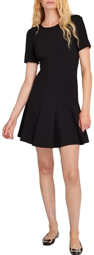 club monaco black dress Women's Short Fit & Flare Dress, Black/Noir, 0 : Clothing, Shoes & Jewelry EOY TA3 Seamed Lushy Long A smocked bodice Colour:French-Navy
