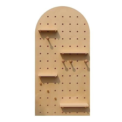 Étagère murale en bois massif panneau perforé pour optimiser les entrées encombrées