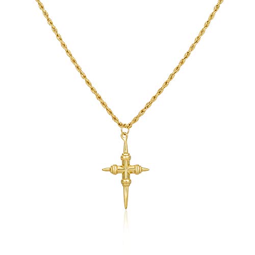 Brandlinger ® Atelier Women's Jewellery Necklace in Gold-Plated 925 Sterling Silver with Detailed Cross Pendant