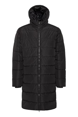 NORTH BEND NBAmare Herren Steppmantel Winterjacke Outdoorjacke atmungsaktiv wasserdicht winddicht mit Kapuze Kordelzug Reißverschlusstaschen TPU-Membran, Größe:L, Farbe:Black (1001)