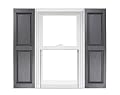 Polaris Homeside Raised Panel Vinyl Shutters (1 Pair) 14-1/2in. x 55in. - 410 Gray