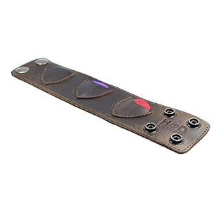 Hide & Drink Bracelet en cuir pour médiator de guitare Fait main Marron Bourbon - Les Beatles, Paul McCartney, John Lennon, RIngo Starr, George Harrison Hide & Drink Bracelet en cuir pour médiator de guitare Fait main Marron Bourbon – Image 2