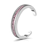 Hoops & Loops Sterling Silver Pink Channel-Set Cubic Zirconia Toe Ring