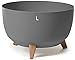 Produktbild MELTOM Blumentopf mit Füßen aus Kunststoff Schale Rund mit Einsatz, Farbe Anthrazit, H: 25 cm, D: 40 cm, Größe L