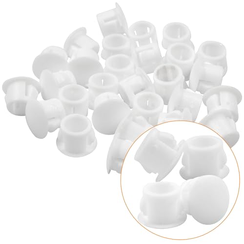 Image of Hitefu Plastic Hole Plugs, 5 /16-Inch (8mm), White, 30PCS | Flush Type Panel Plugs, For Furniture and Fencing Post, Cabinet and Screw Hole Covering