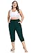 ZERDOCEAN Women's Plus Size Capri Pants High Waisted Loose Casual Travel Lounge Pants Capris with Drawstring Pockets Green 1X