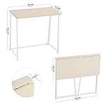 WOHOMO Folding Desk, Small Foldable Desk 31.5" for Small Spaces, Space Saving Computer Table Writing Workstation for Home Office, Easy Assembly, Oak - Image 3