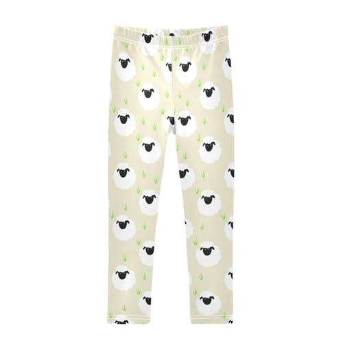Girls' Leggings Cute Sheep Yellow Kids Yoga Tights Pants 1 Pack 2302281
