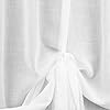 NetCurtainsUK Single Slot Top Plain Textured Voile Net Curtain Soft Drape Tie Blinds (White), 140cm (55'') Wide x 140cm (55'') Drop (HWTTB01) #1
