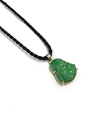 Pendant Chinese Feng Shui Jade Stone Lucky Charm Necklace Money Buddha for Good Health and Wealth